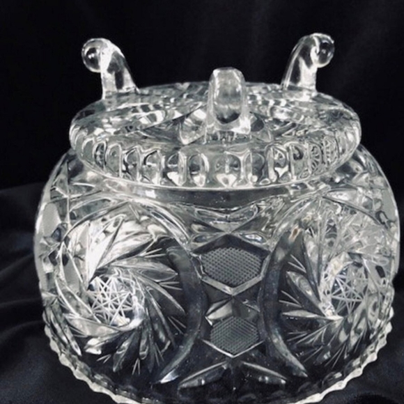 VINTAGE BOHEMIAM CRYSTAL DISH - Picture 2 of 7